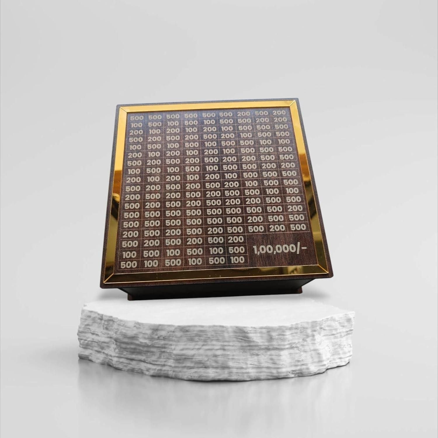 Premium Wooden Savings Challenge Piggy Bank – 1 Lakh Goal Money Saver