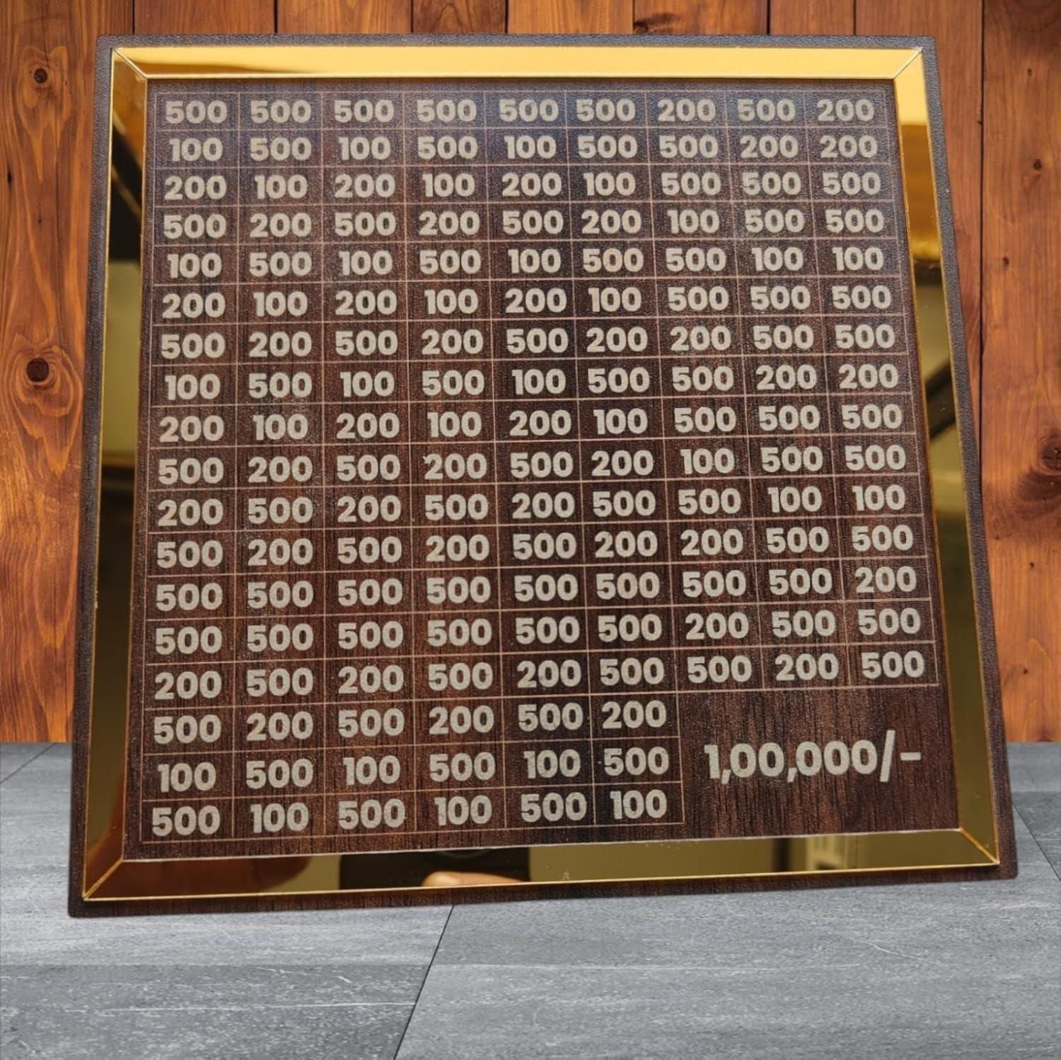 Premium Wooden Savings Challenge Piggy Bank – 1 Lakh Goal Money Saver